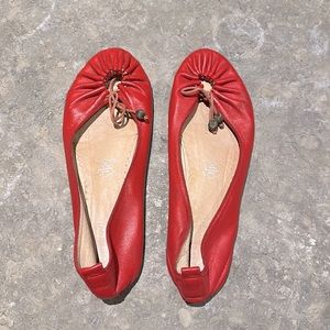 Vintage French flats- red leather unlabeled